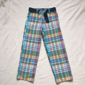 Polo Ralph Lauren Pants Girls 5 Plaid Belt Preppy Casual Lightweight